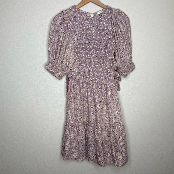 Sea New York Ida Puff Sleeve Dress in Purple Floral, size S - Picture 3 of 6